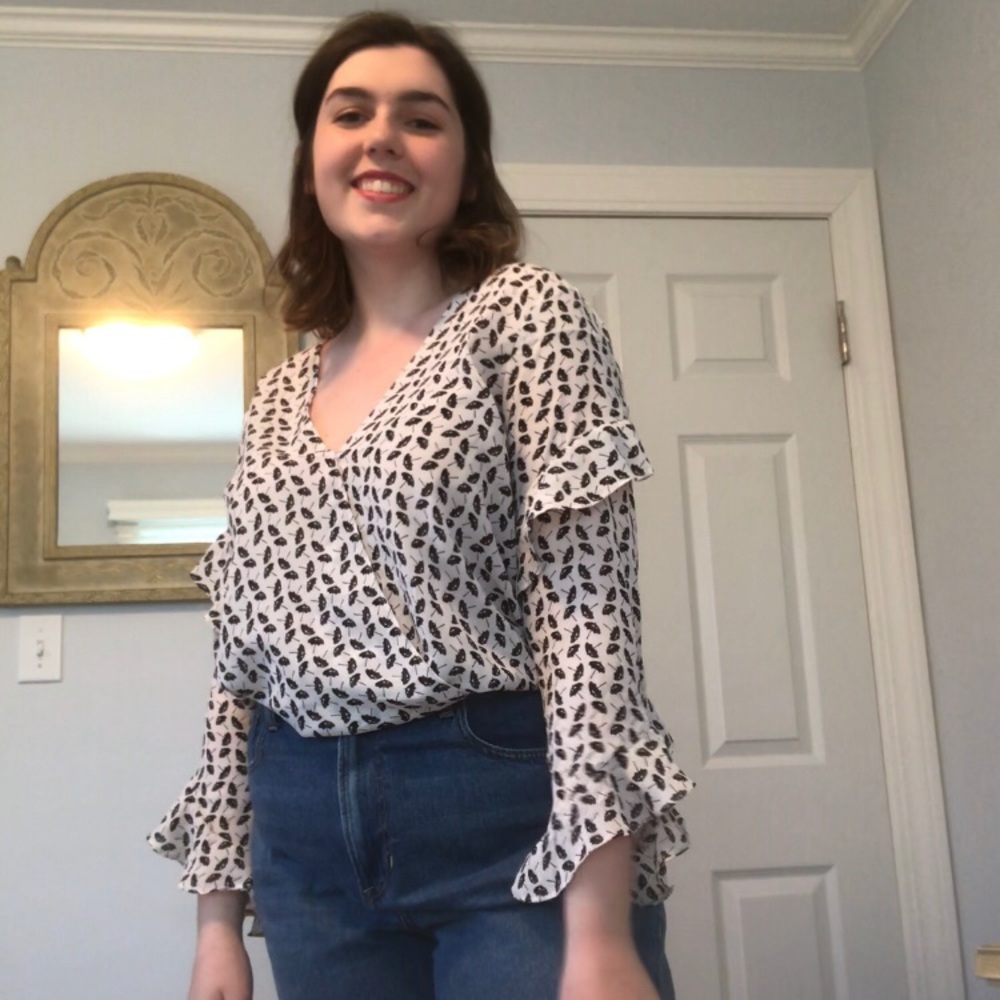 Max Studio // Cropped Umbrella Blouse